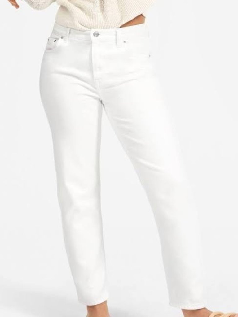 Everlane The Summer Jean Size 31 Organic Cotton White Denim Ankle Coastal